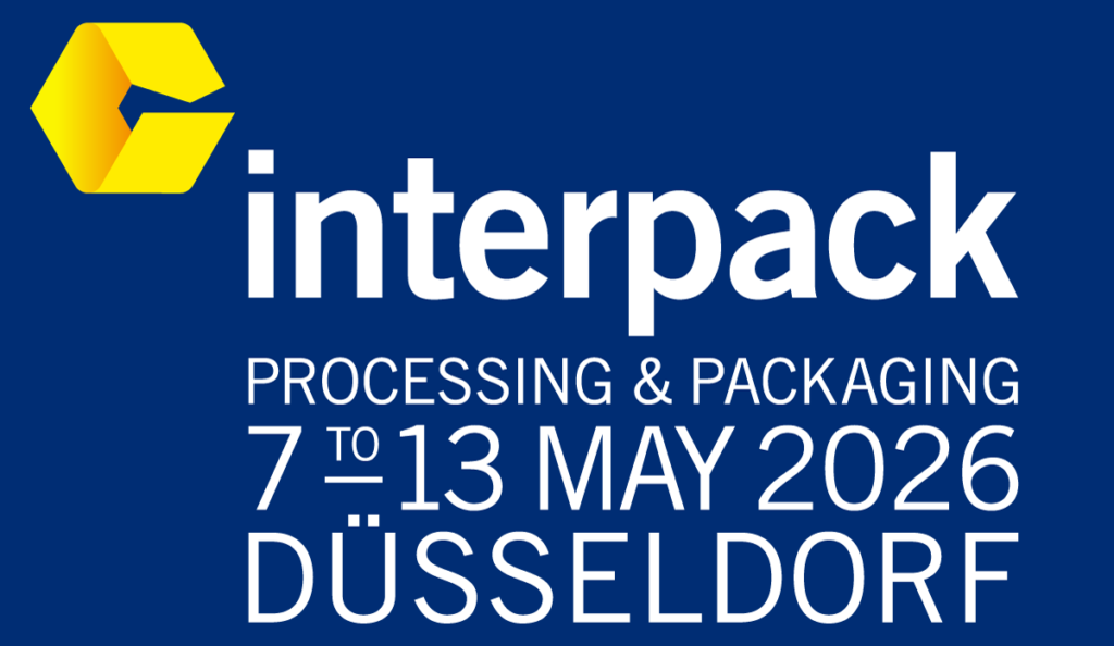 Official logo of Interpack 2026, the international processing and packaging trade fair held in Düsseldorf.